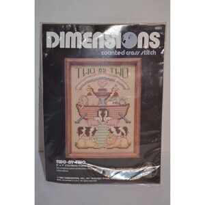 Dimensions Two by Two Noah's Ark Cross Stitch Kit New Vintage